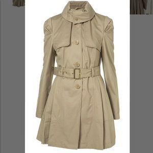 Topshop Petite Lace Up Back Trench Coat Sz 0